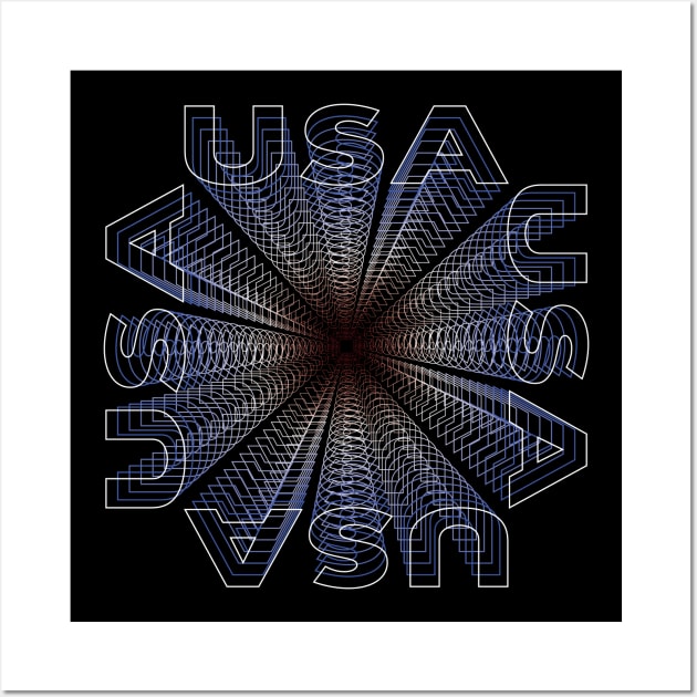 United States of America, square text layout Wall Art by RomArte